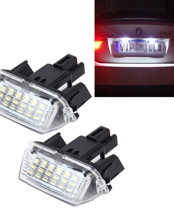 2 PCS License Plate Light with 18  SMD-3528 Lamps for Toyota,2W 120LM,6000K, DC12V(White Light)