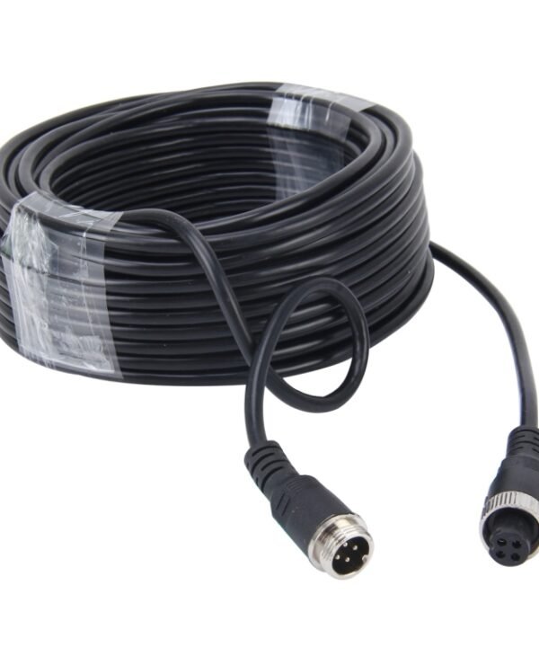 15m M12 4P Aviation Connector Video Audio Extend Cable for CCTV Camera DVR