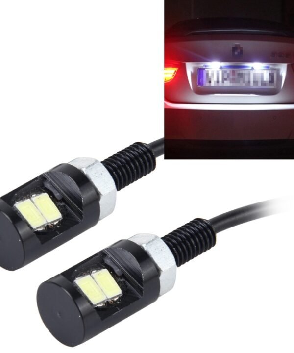 2 PCS 2W 100 LM 6500K Car License Plate Light with 2 SMD-5630 Lamps, DC 12V, 2W 100 LM 6500K
