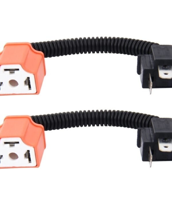 2 PCS H4 Car HID Xenon Headlight Male to Female Conversion Cable with Ceramic Adapter Socket