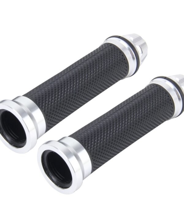 2 PCS Motorcycle Net Texture Metal Left Handle Bar Grips with Rubber Cover for Yamaha