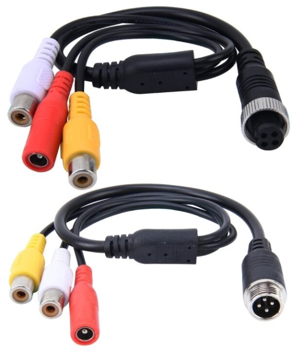 2 PCS 1 in 3 Ways Car Auto Monitor Camera DVR Male and Female 4 Pin Video Power Extension Cable Cord, Length: 34cm