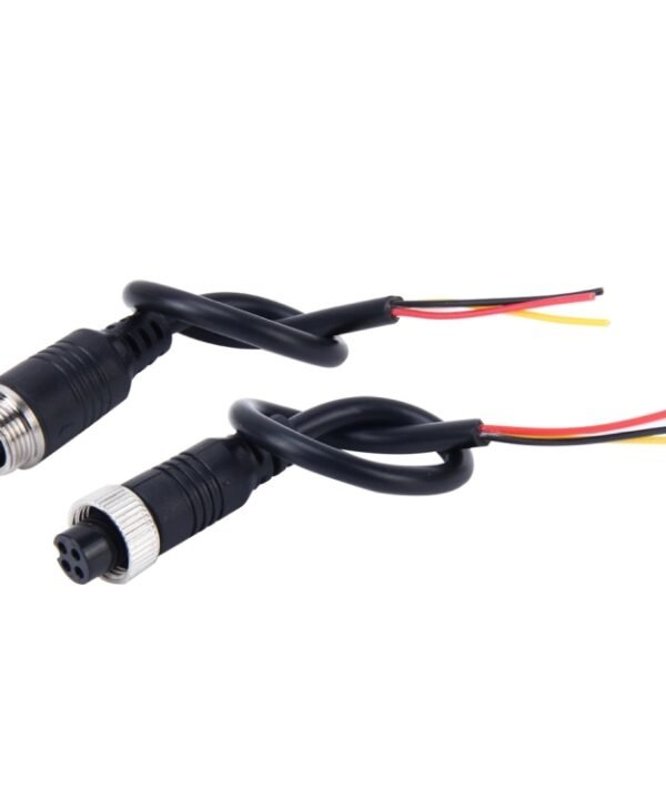 2 PCS M12 Car Auto Monitor Camera DVR Male and Female 4 Pin Video Power Extension Cable Cord, Length: 22cm