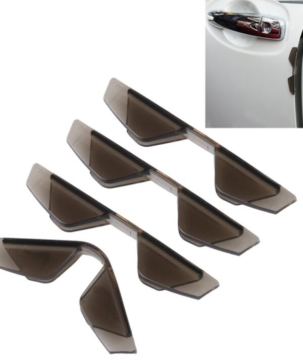 3R 3R-2107 4 PCS Rubber Car Side Door Edge Free Bending Protection Guards Cover Trims Stickers, Coffee, Transparent
