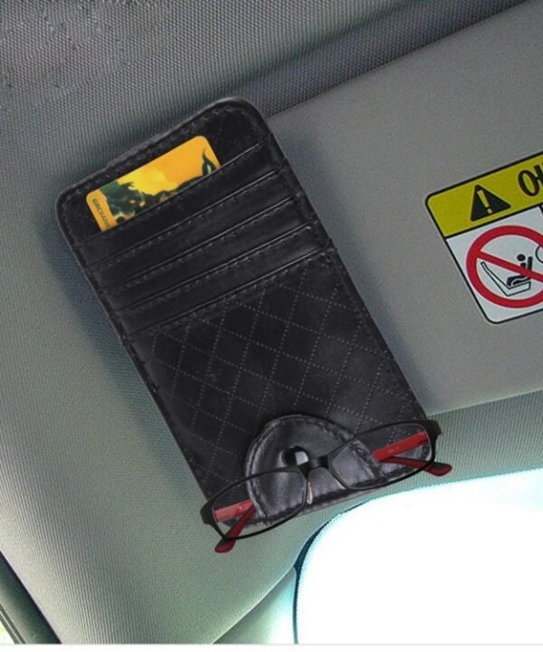 FUDAOCHE Multi-functional Auto Car Sun Visor Sunglasses Holder Card CD Storage Holder Pouch Bag
