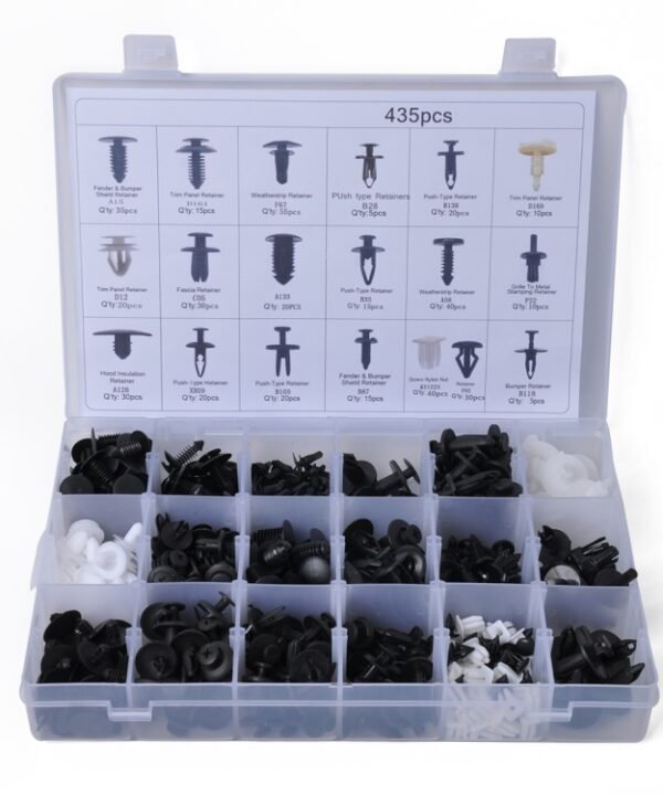 435 PCS Car Retainer Clips Assortment Car Panel Trim Plastic Fasteners Rivet Clips Set for Ford / Jeep