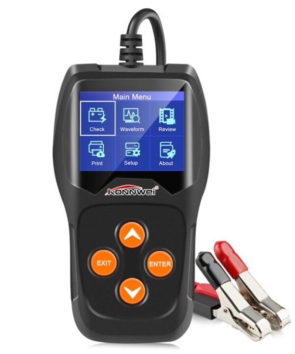 KONNWEI KW600 Auto Battery Analyzer 100 to 2000CCA Car Tester 12V 2.4 inch Digital Color Screen Cranking Charging Car Diagnostic