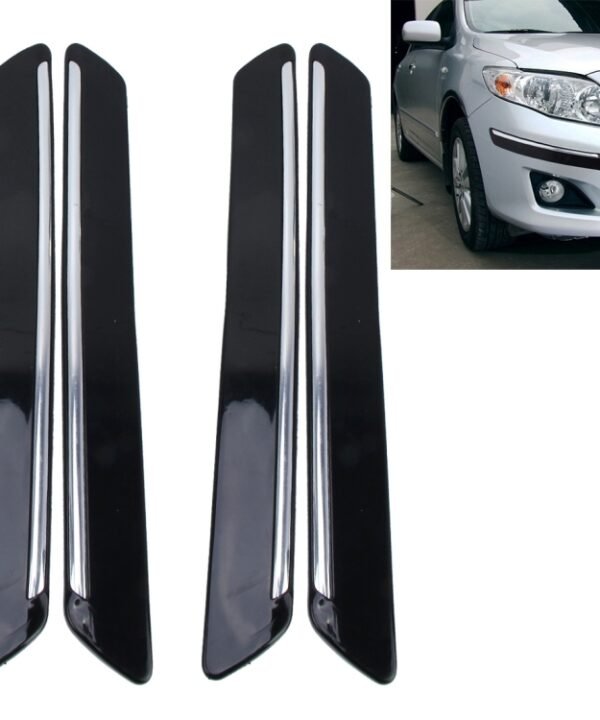 4 PCS Universal Car Auto Plastic Wrap Rubber Front Rear Body Bumper Guard Protector Strip Sticker