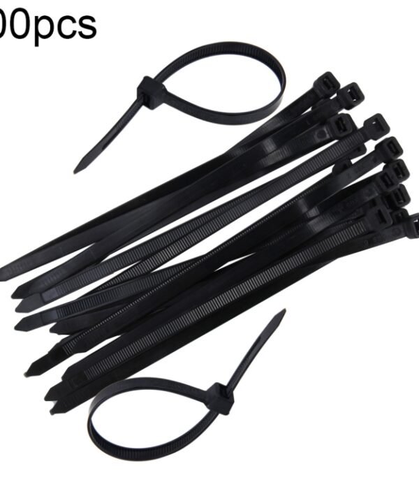 100pcs /Pack 8mm*200mm Nylon Cable Ties(Black)
