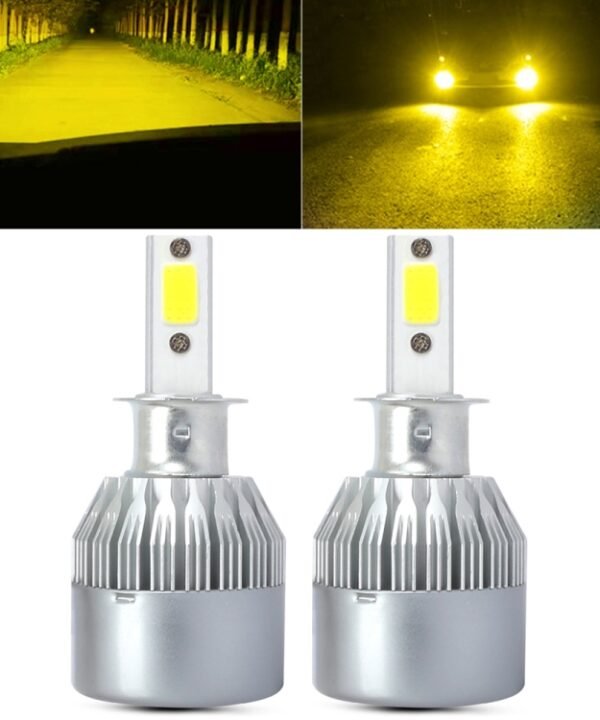 2 PCS  H3 18W 1800 LM 6000K IP68 Canbus Constant Current Car LED Headlight with 2 COB Lamps, DC 9-36V, H3