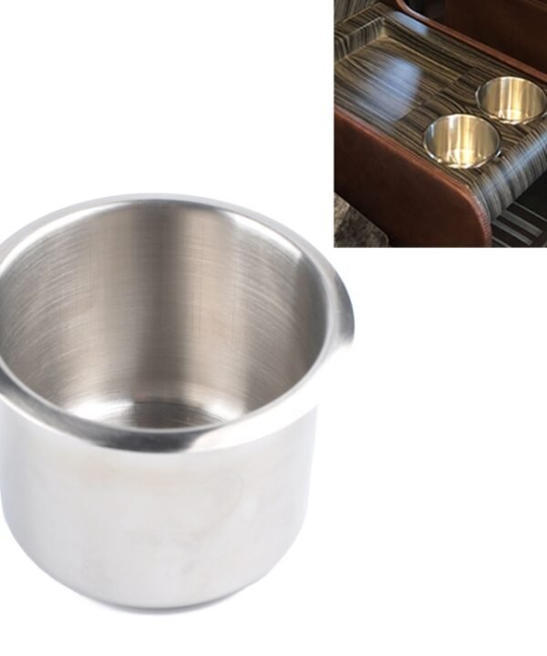 Stainless Steel Drop-in Cup Holder Table Drink Holder for RV Car Truck Camper, Size: 6.8 x 5.6cm