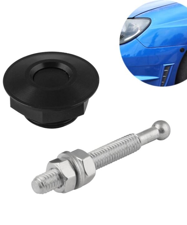 Car Mini Stainless Steel Quick-pins Push Button Billet Hood Pins Lock Clip Kit, Mini Stainless Steel (Black), Mini Stainless Steel (Silver)