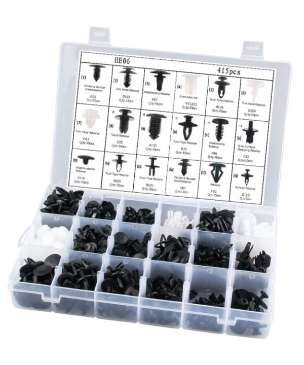 415 PCS Car Retainer Clips Assortment Car Panel Trim Plastic Fasteners Rivet Clips Set