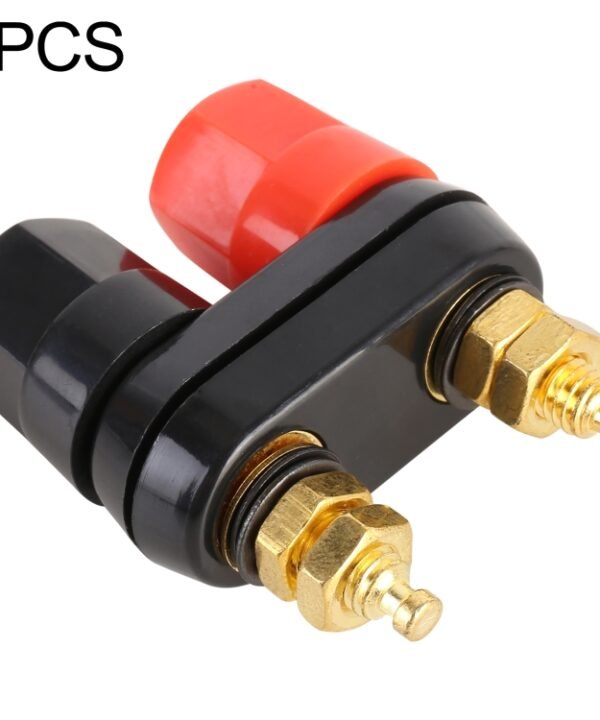 5 PCS Car Double Terminals Red Black Hexagon Connector Amplifier Terminal Speaker Plug Jack