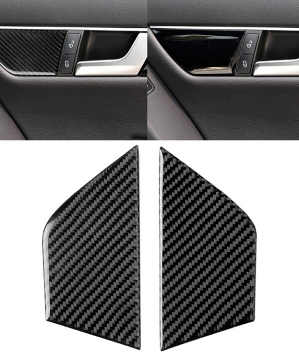 2 PCS Car Carbon Fiber Seat Adjustment Panel Decorative Sticker for Mercedes-Benz W204 2007-2013