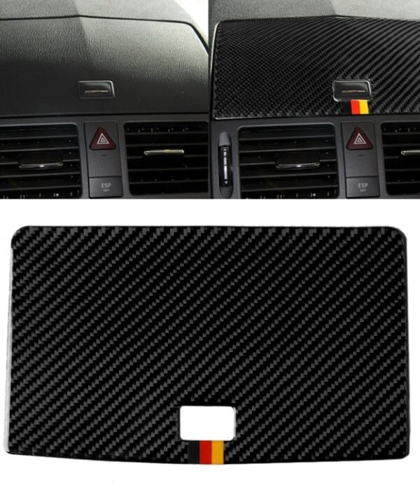 Car German Flag Carbon Fiber Console Navigation Panel Decorative Sticker for Mercedes-Benz W204 C Class 2007-2010