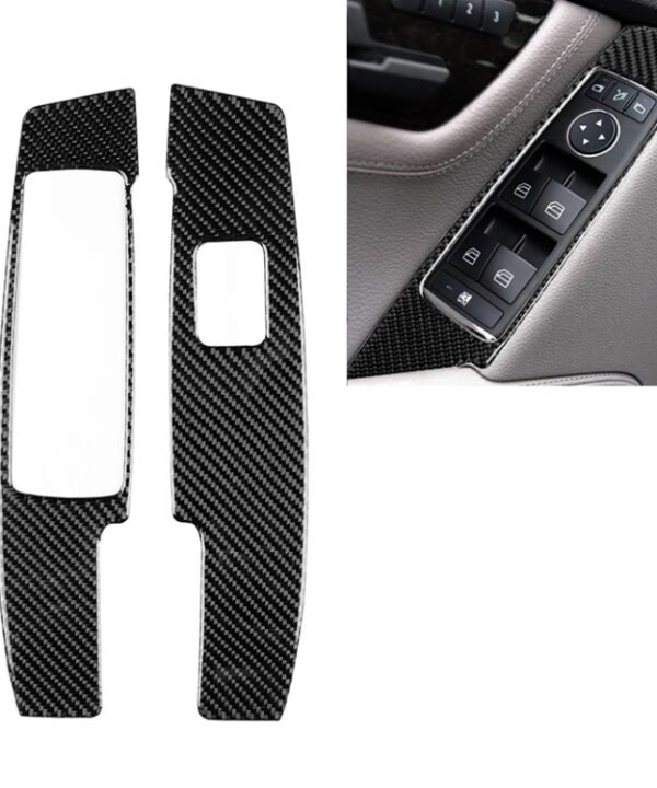 2 PCS Car Carbon Fiber Window Lift Panel Decorative Sticker for Mercedes-Benz W204 C Class 2007-2013, Left Drive