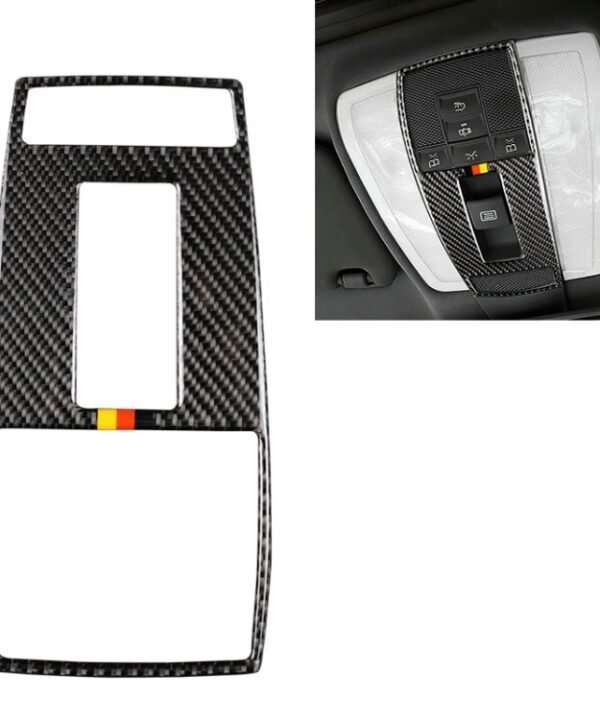Car German Flag Carbon Fiber Reading Lamp Frame Decorative Sticker for Mercedes-Benz W204 2007-2013 / W212 2010-2012