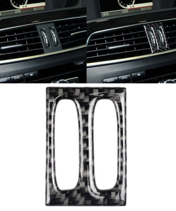 Car Carbon Fiber Intermediate Air Outlet Panel Decorative Sticker for Mercedes-Benz W204 2011-2013