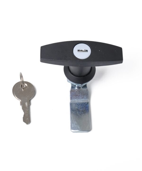 T Shape Handle Paddle Entry Door Latch & Keys Tool Box Lock for Trailer / Yacht / Truck, T Shape Handle (Black)