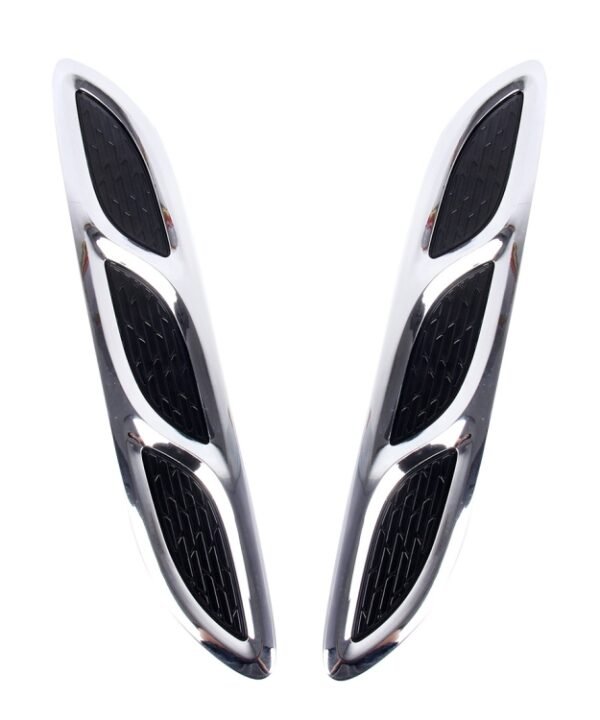 2PCS V-623 JDM Style Plastic Decorative Air Flow Intake Turbo Bonnet Hood Side Vent Cover With Self-adhesive Stick