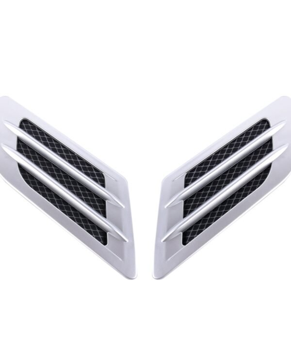 2 PCS Euro Style Plastic Decorative Air Flow Intake Turbo Bonnet Hood Side Vent Grille Cover With Self-adhesive Sticker