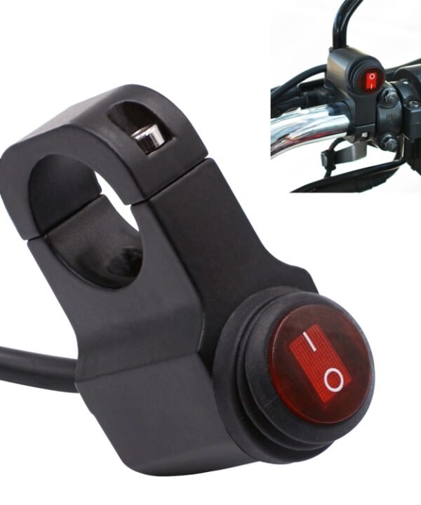 Motorcycle Headlight Auxiliary Light Waterproof Aluminum Alloy Single Flash Switches with Indicator Light