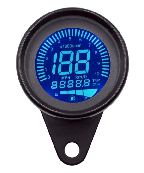 Motorcycle Multi-functional Modification Instrumentation Motorcycle Odometer Speedometer Tachometer Oil Gauge, Black, Speedometer Tachometer