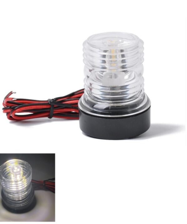 DC 12V 2.5W Marine Boat Yacht Stern Anchor LED Navigation Light All Round 360 Degree White Light