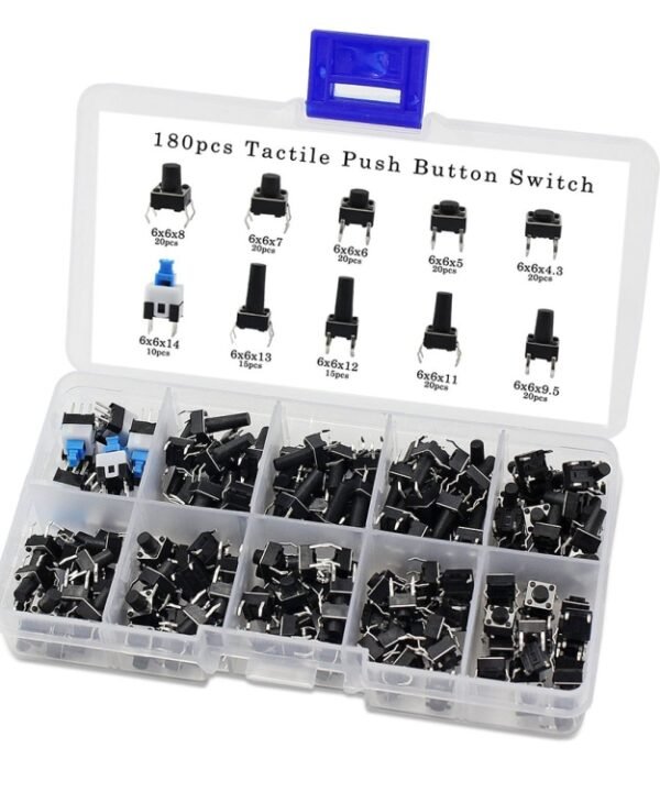 180 PCS Tactile Push Button Switch Kit Micro Switch