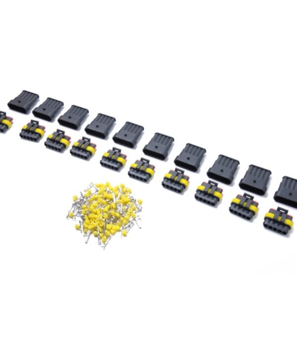 10 Sets 5 Pin Way Sealed Waterproof Electrical Wire Connector Plug Terminal Car Auto Set