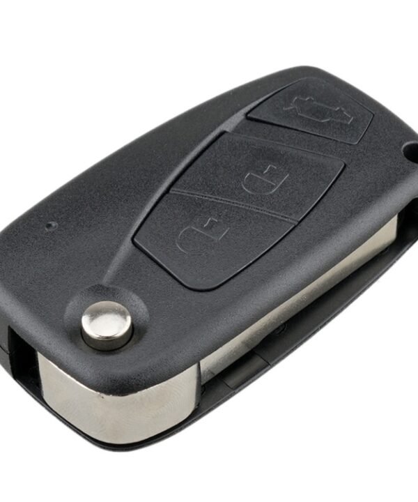 For FIAT Car Keys Replacement 3 Buttons Car Key Case with Side Battery Holder, Black, Blue