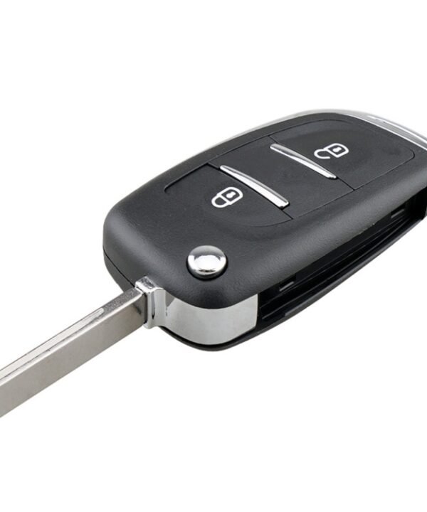 For PEUGEOT Car Keys Replacement 2 Buttons Car Key Case with Grooved and Holder