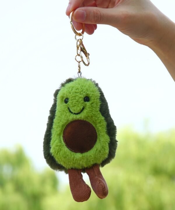 Cute Fruit Jewelry Plush Cartoon Anthropomorphic Avocado Key Ring