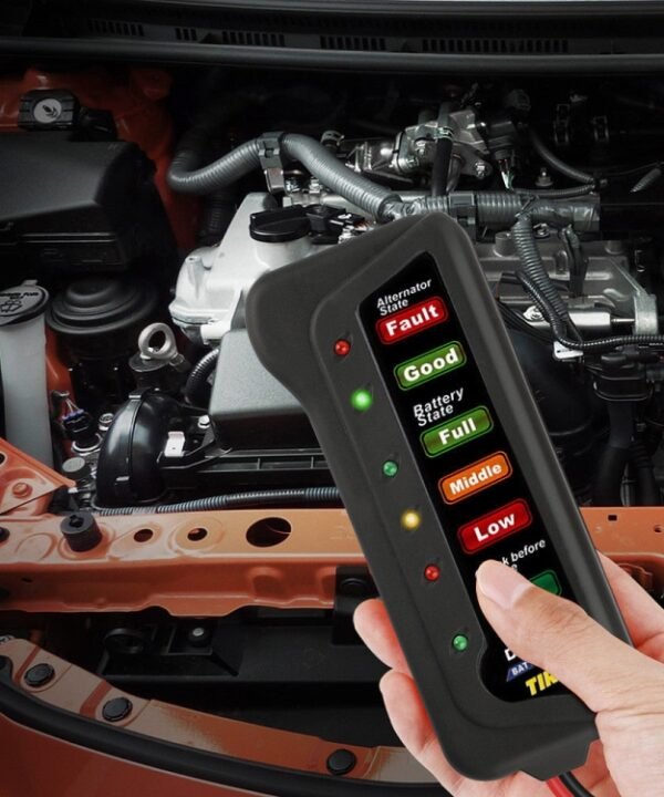 TIROL T16897 12V Auto Car Digital Battery Alternator Tester 6 LED Lights Display