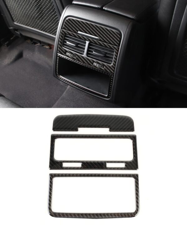 3 PCS Car Carbon Fiber Rear Air Outlet Decorative Sticker for Volkswagen Touareg 2011-2018