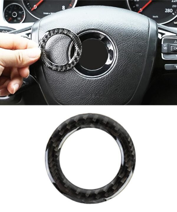 Car Carbon Fiber Steering Wheel Middle Frame Decorative Sticker for Volkswagen Touareg