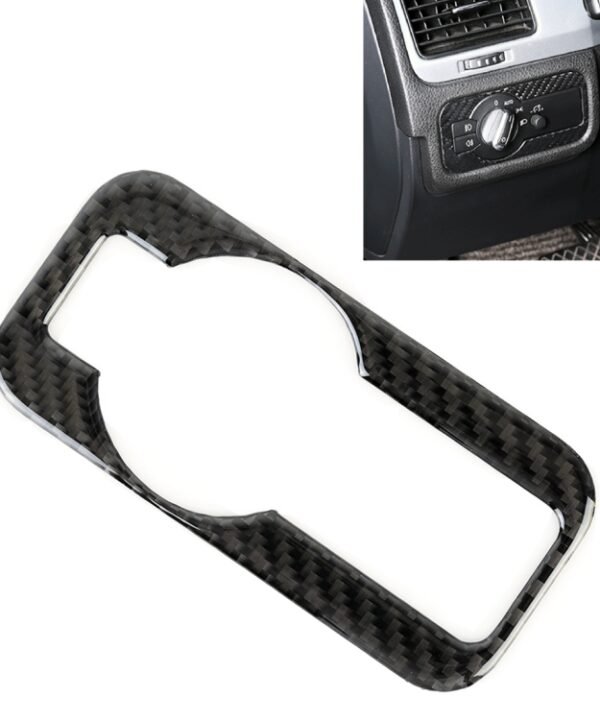 Car Carbon Fiber Headlight Panel Decorative Sticker for Volkswagen Touareg 2011-2018