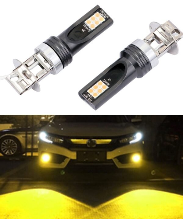 2 PCS H3 DC12V-24V / 12W / 3000K / 800LM 12LEDs SMD-3030 Car LED Fog Light, H3