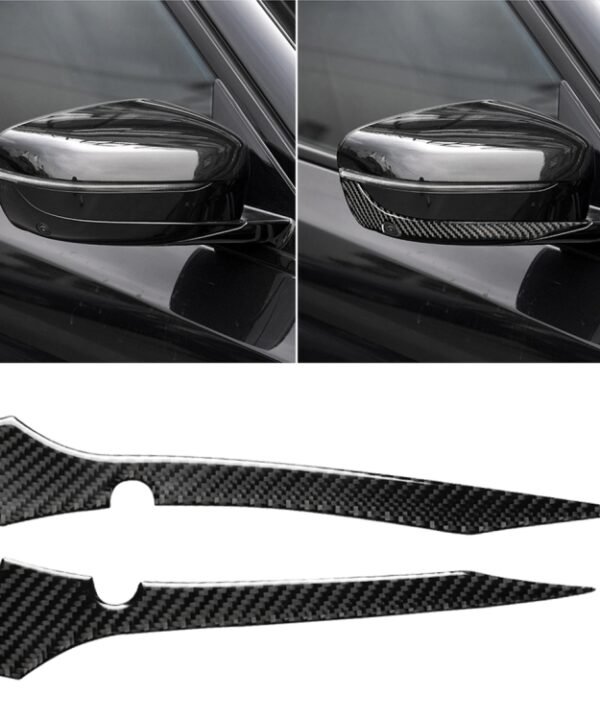 2 PCS Car Carbon Fiber Rearview Mirror Bumper Strip Decorative Sticker for BMW G30 (2018-2019) / G11 (2016-2019), Right Drive with Camera