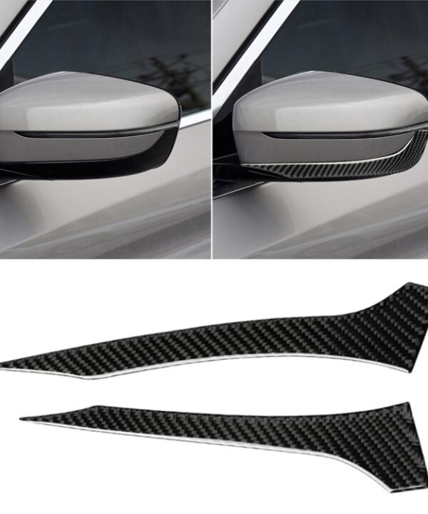 2 PCS Car Carbon Fiber Rearview Mirror Bumper Strip Decorative Sticker for BMW G30 (2018-2019) / G11 (2016-2019), Left Drive without Lens