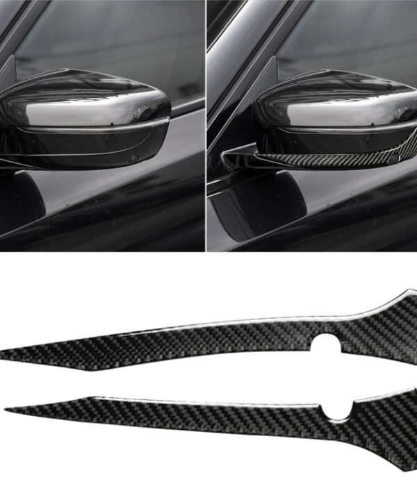 2 PCS Car Carbon Fiber Rearview Mirror Bumper Strip Decorative Sticker for BMW G30 (2018-2019) / G11 (2016-2019), Left Drive with Camera