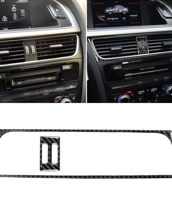 2 in 1 Car Carbon Fiber Air Conditioning Air Outlet Frame Decorative Sticker for Audi A4 B8 2009-2016 / A5 2008-2017 / Q5 2009-2017​, Left Drive