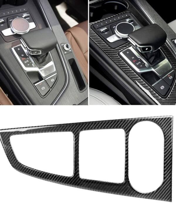 Car Carbon Fiber Gear Position Panel Decorative Sticker for Audi 2017-2018 A4L / 2017-2018 A5 / 2016-2017 A4 B9, Left Drive