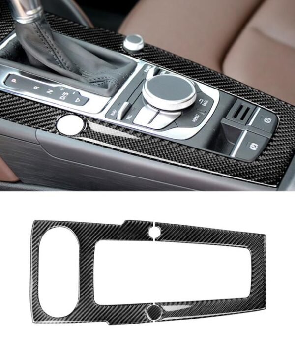 Car Carbon Fiber Gear Position Panel Decorative Sticker for Audi 2014-2017 A3, Left Drive