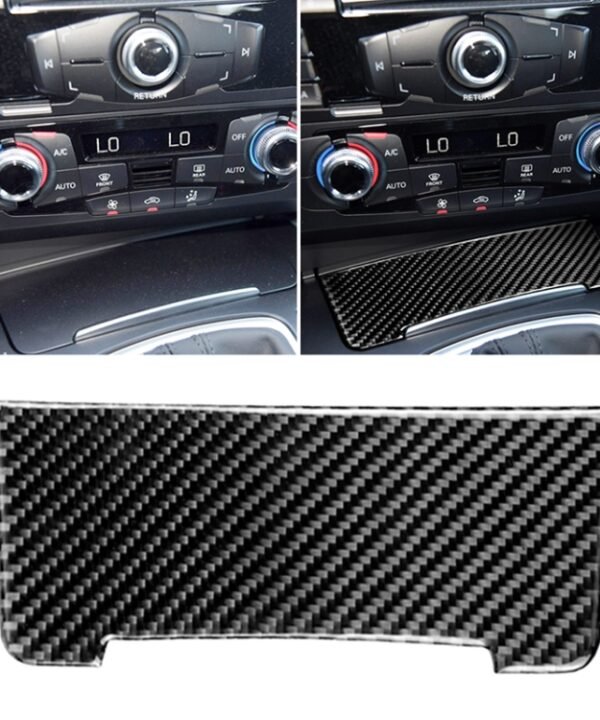 Car Carbon Fiber Storage Cigarette Lighter Panel Decorative Sticker for Audi 2010-2018 Q5 / 2009-2016 A4L / 2009-2016 A5