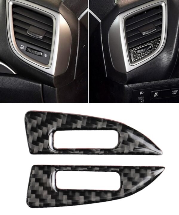 Car Carbon Fiber Air Conditioning Air Outlet Adjustment Frame Decorative Sticker for Mazda Axela 2014 / 2017-2018