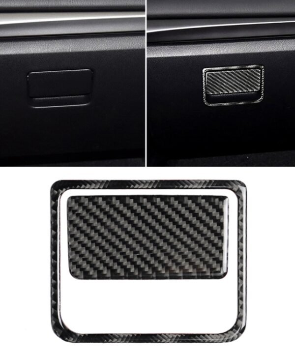 Car Carbon Fiber Front Passenger Seat Storage Box Decorative Sticker for Mazda Axela 2017-2018