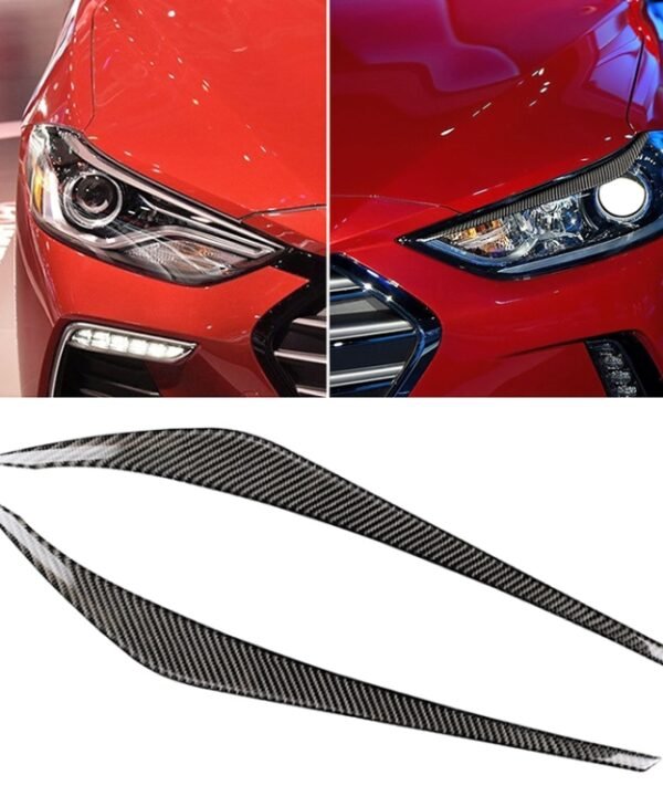 Car Carbon Fiber Light Eyebrow for Hyundai Elantra 2016-2018