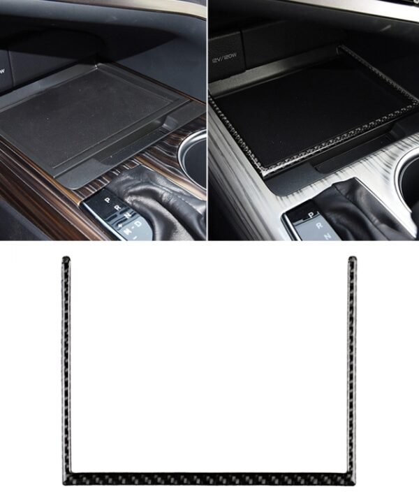Car Carbon Fiber Storage Box U Shape Frame Decorative Sticker for Toyota Eighth Generation Camry 2018-2019